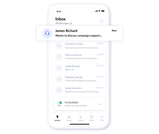 Notification mobile screen