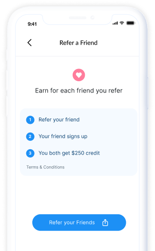Refer a friend mobile screen