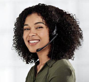 Curly haired female receptionist